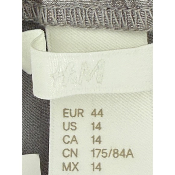 HM Women Metallic Silver Paperbag Waist Mini Skirt Textured Sz 14 New - Picture 7 of 10